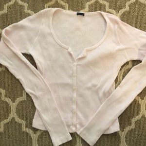 Light pink button up long sleeve shirt